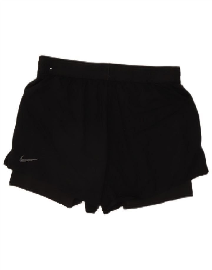 Nike Damen Dri Fit Sport Shorts UK 14 Mittelschwarzes Nylon