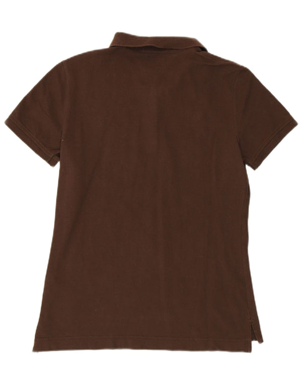 TOMMY HILFIGER Damen-Poloshirt mit klassischer Passform, UK 12, mittelbraune Baumwolle