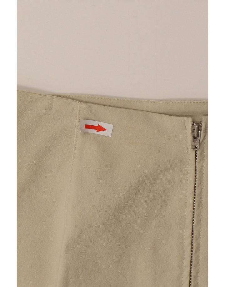 Vintage Damen Minirock Groß W30 Beige Polyamid