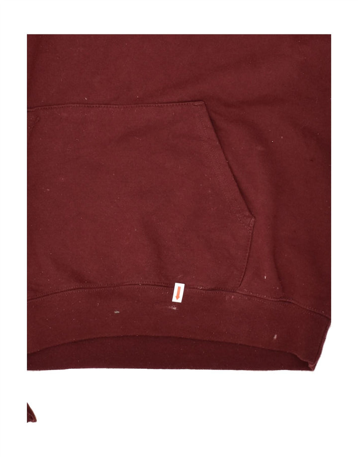 CHAMPION Mens Graphic Hoodie Jumper Medium Burgundy Cotton | Vintage Champion | Thrift | Second-Hand Champion | Used Clothing | Messina Hembry 