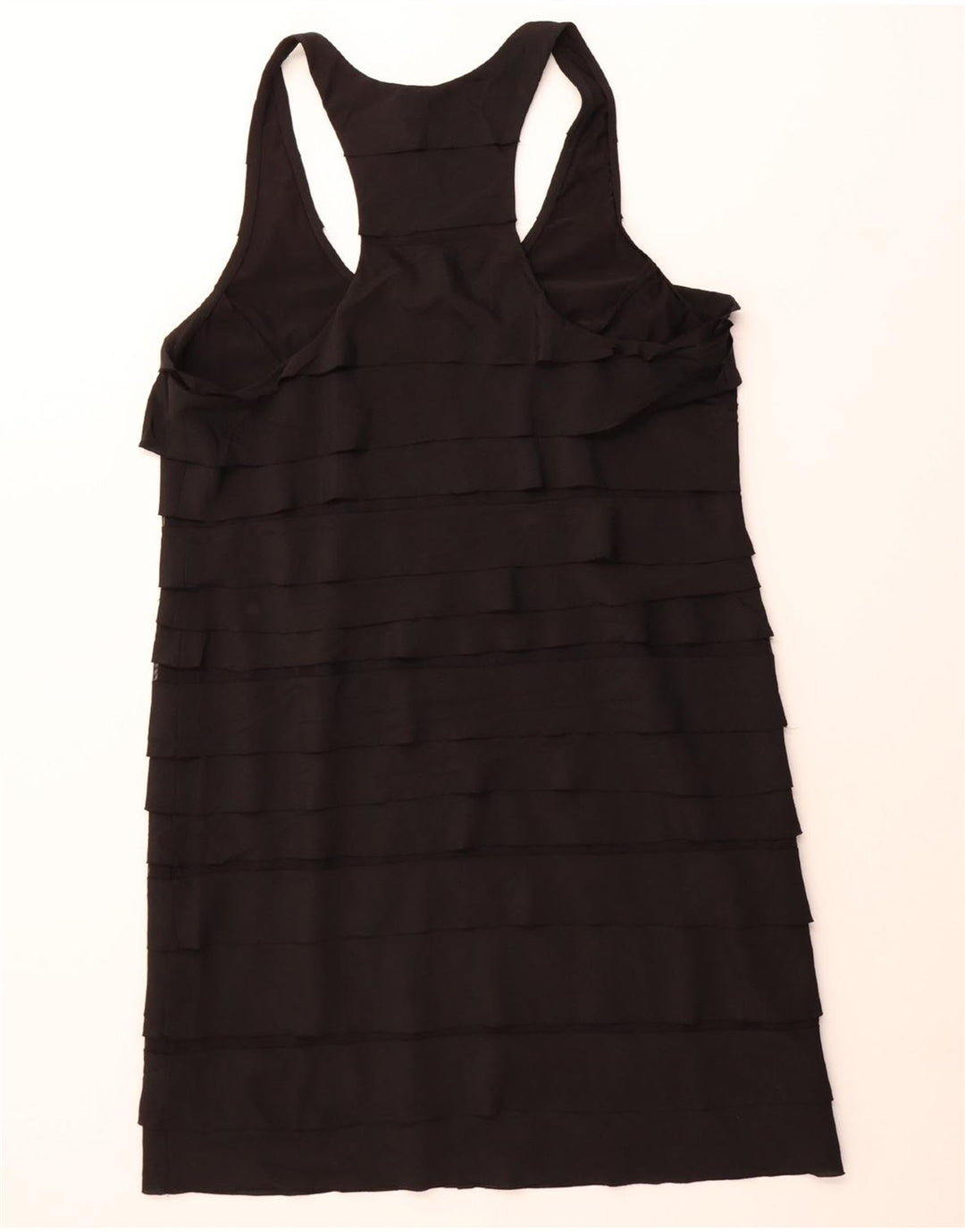 BCBGMAXAZRIA Womens Sleeveless Tiered Dress UK 14 Large Black Polyester Vintage BCBGMAXAZRIA and Second-Hand BCBGMAXAZRIA from Messina Hembry 