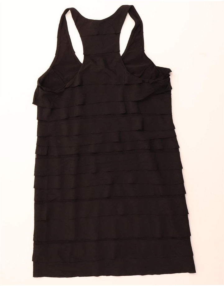 BCBGMAXAZRIA Womens Sleeveless Tiered Dress UK 14 Large Black Polyester Vintage BCBGMAXAZRIA and Second-Hand BCBGMAXAZRIA from Messina Hembry 