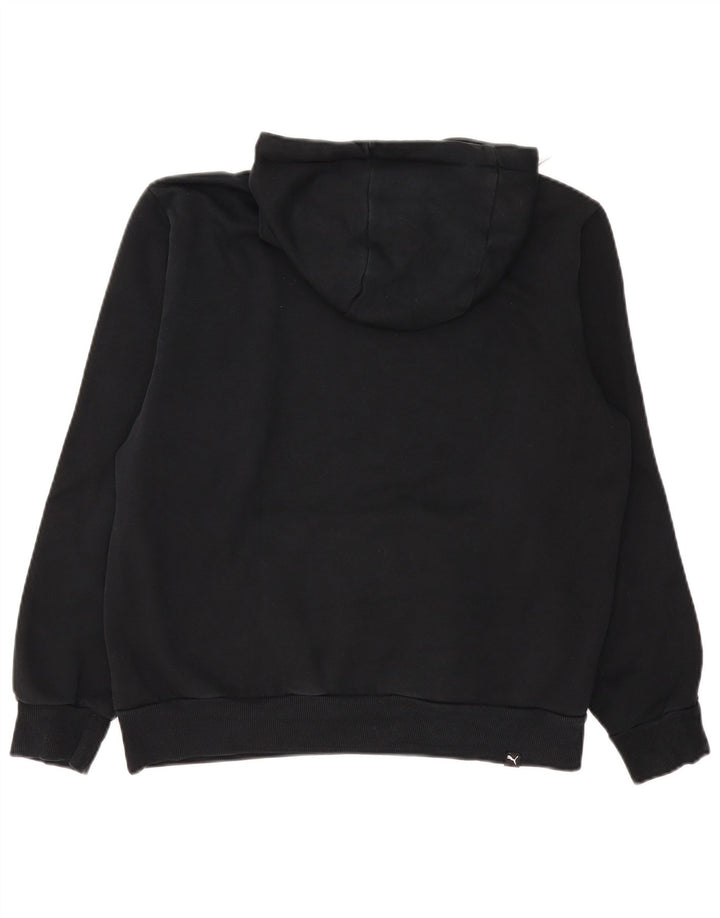 Puma Herren Grafik-Hoodie-Pullover aus mittelschwarzer Baumwolle
