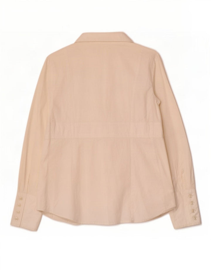 Benetton Damen-Hemdbluse in Wickeloptik, UK 12, Mittelweiß