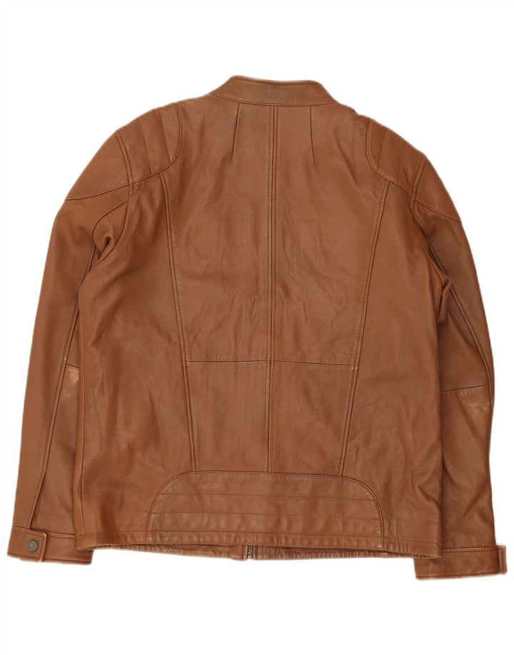 Bruno Banani Herren Leder Bikerjacke UK 44 2XL Braun