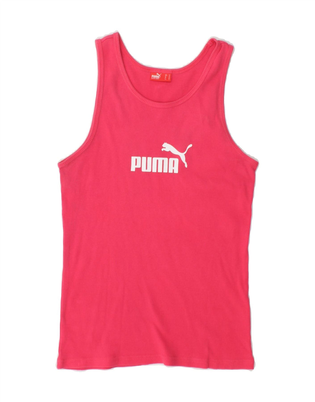 PUMA Womens Graphic Vest Top UK 12 Medium Pink Cotton Vintage Puma and Second-Hand Puma from Messina Hembry 