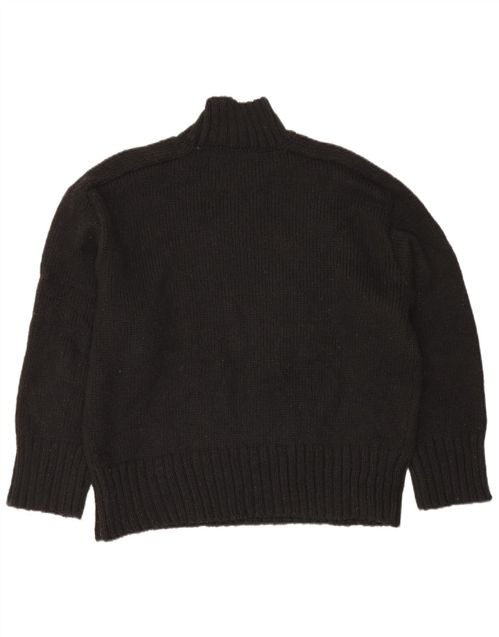 Zara Damen-Pullover mit Rollkragen, übergroß, Größe 40, Schwarz