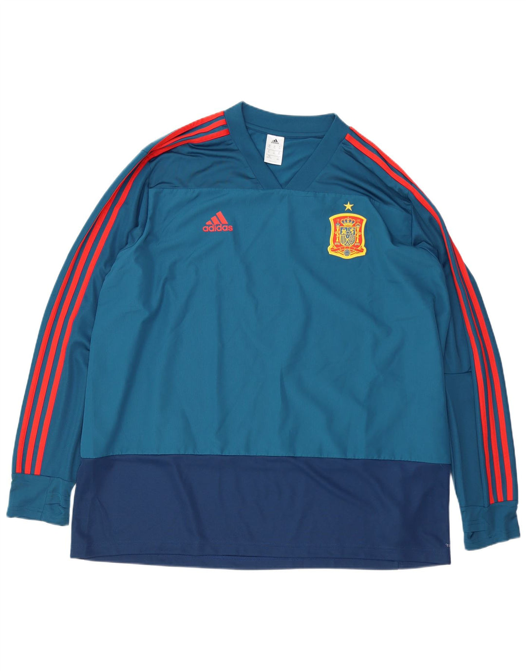 Adidas Herren Top Langarm 3XL Blau Colourblock Polyester