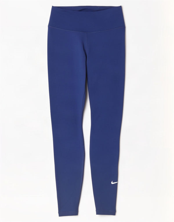 Nike Damen Leggings UK 8 Small Marineblau Polyester