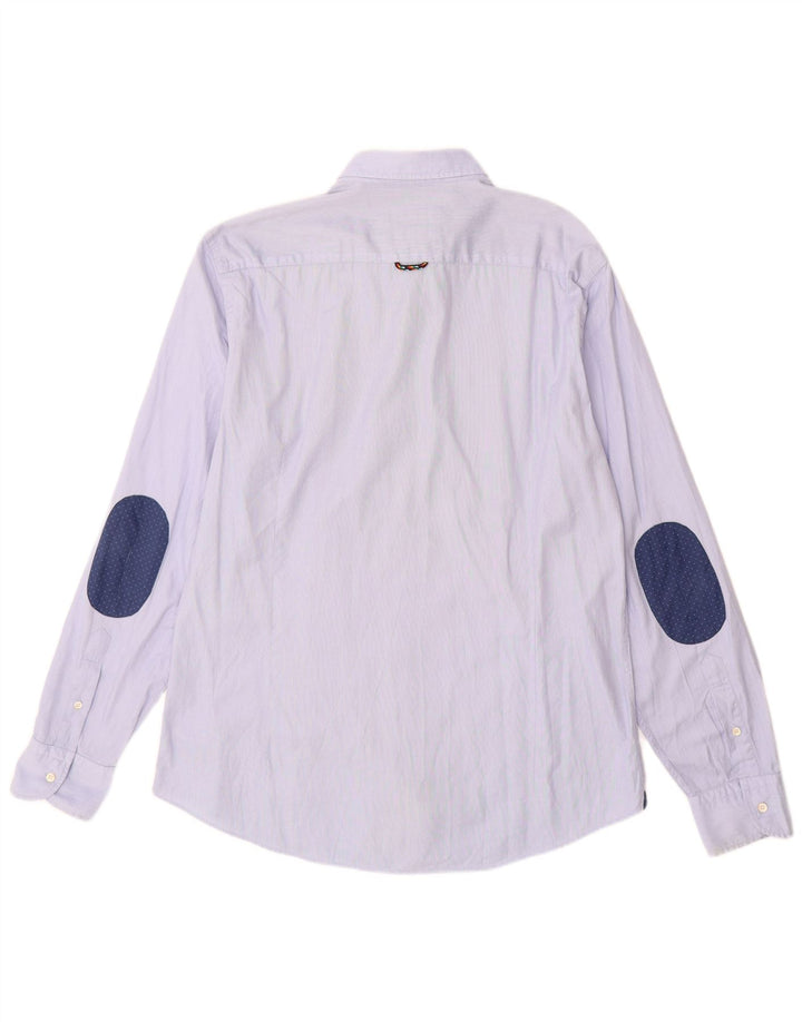 Massimo Dutti Herrenhemd, große blaue Baumwolle