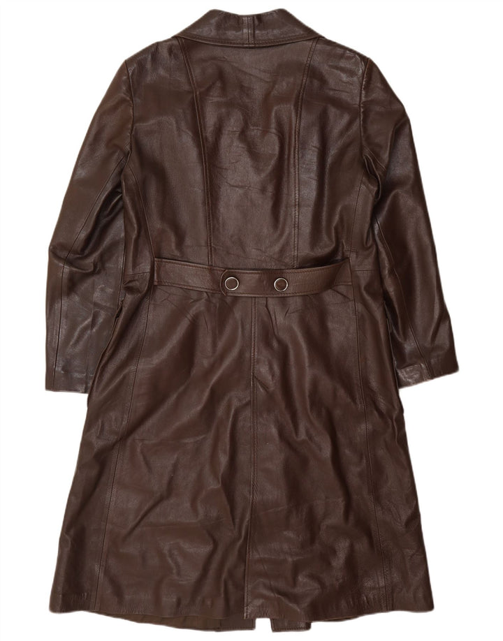 Vintage Damen Ledermantel IT 48 XL Burgund