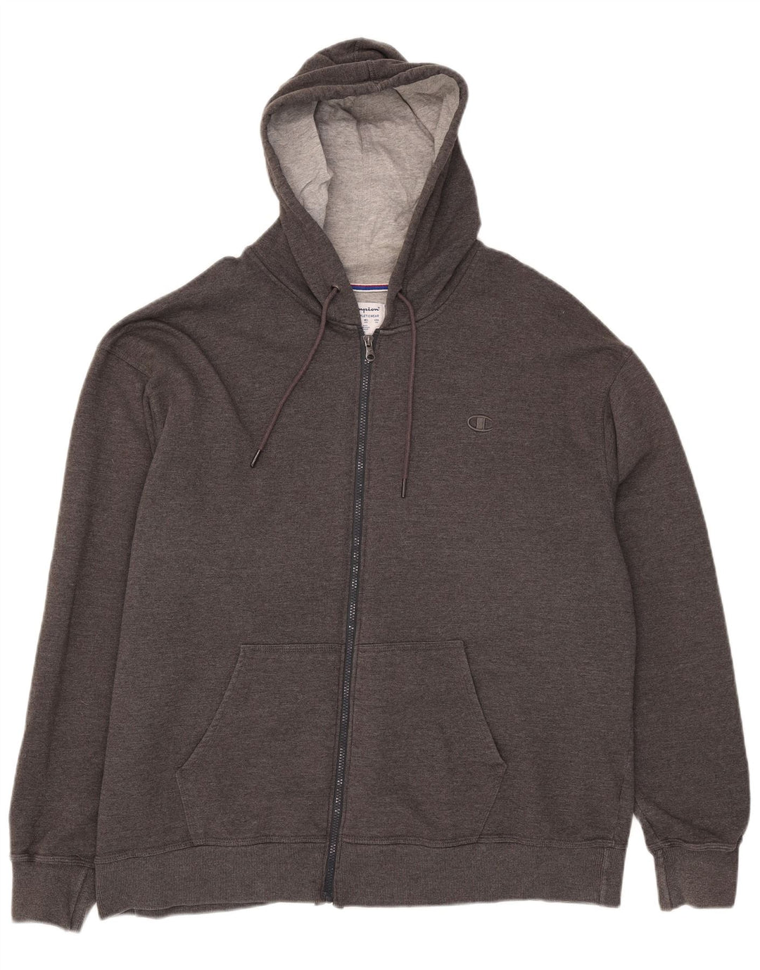 Champion Herren-Kapuzenpullover mit Reißverschluss, 2XL, graue Baumwolle