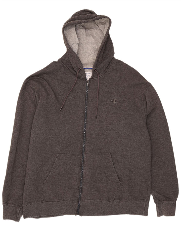 Champion Herren-Kapuzenpullover mit Reißverschluss, 2XL, graue Baumwolle