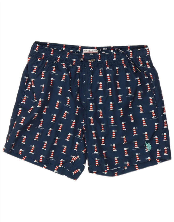 US POLO ASSN. Herren-Badeshorts, mittelgroß, marineblau gepunktet