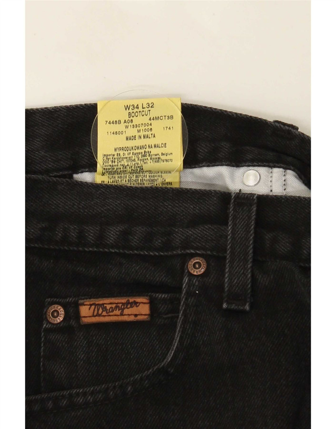 Wrangler Herren Bootcut Jeans W34 L27 Schwarze Baumwolle