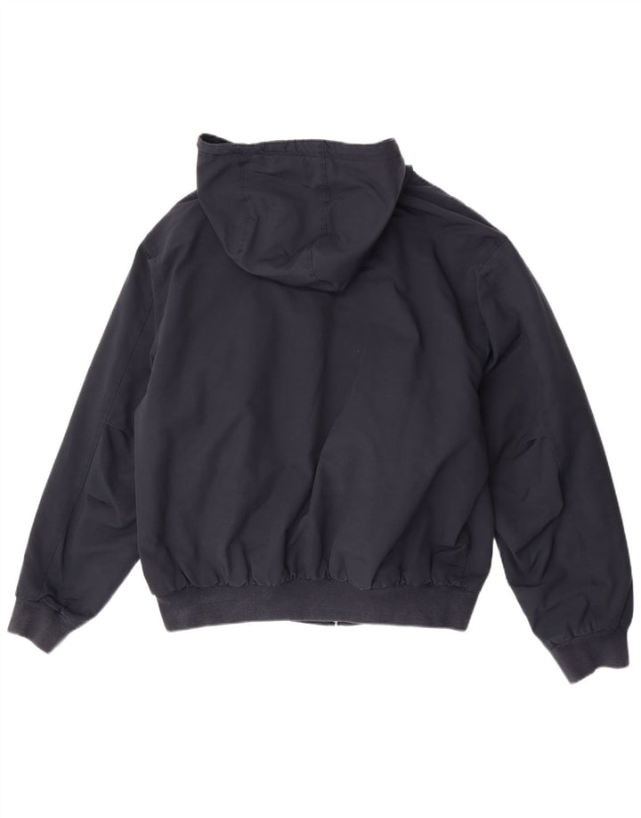 Lacoste Herren-Bomberjacke mit Kapuze, Größe 54 XL, marineblaues Polyester