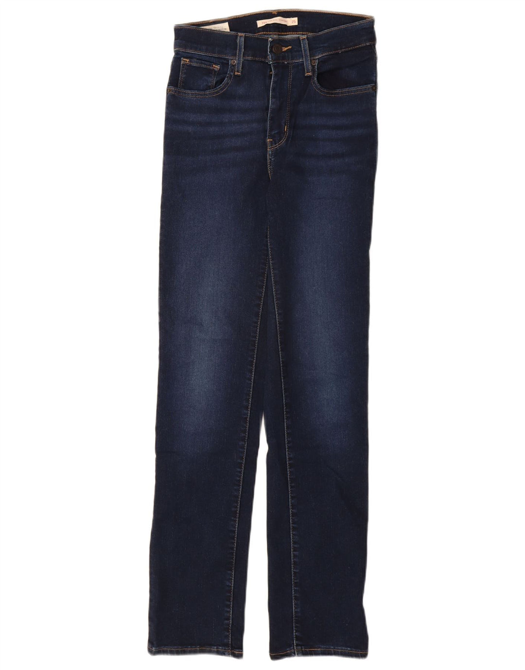 Levi's Damen 724 High Rise Straight Jeans W25 L30 Marineblaue Baumwolle