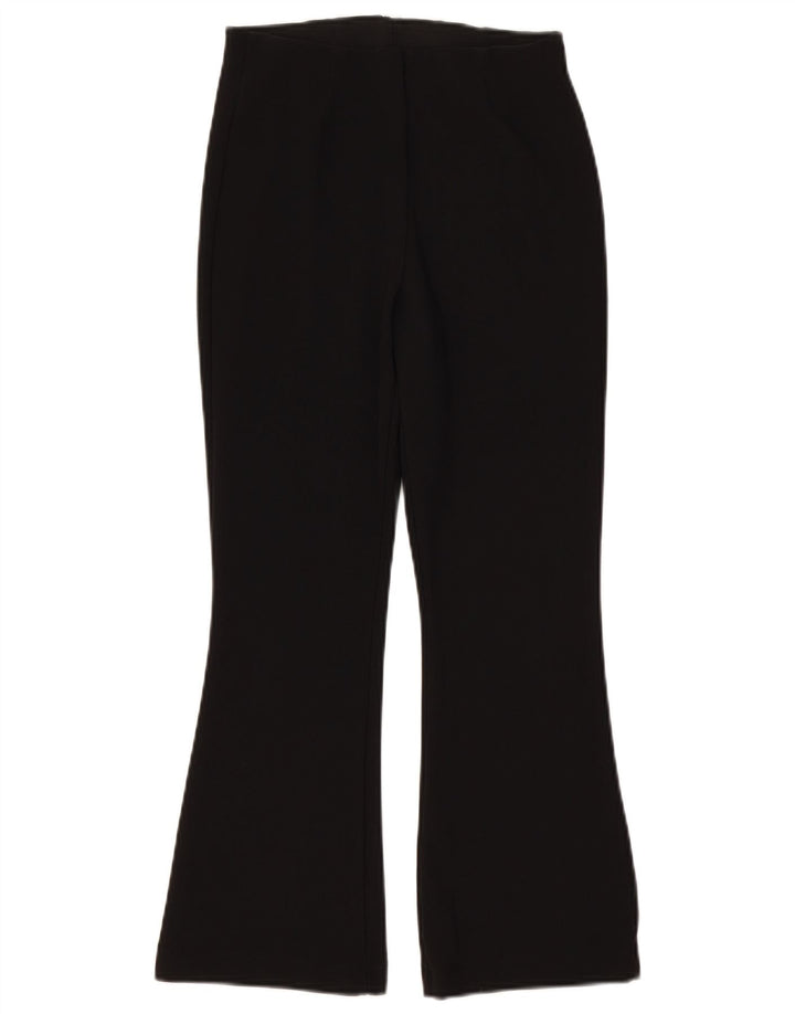 Zara Damen Flare Freizeithose, Größe L, W32, L26, Schwarz, Polyester