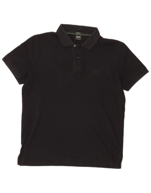 Hugo Boss Herren-Poloshirt mit normaler Passform, Mittelschwarz