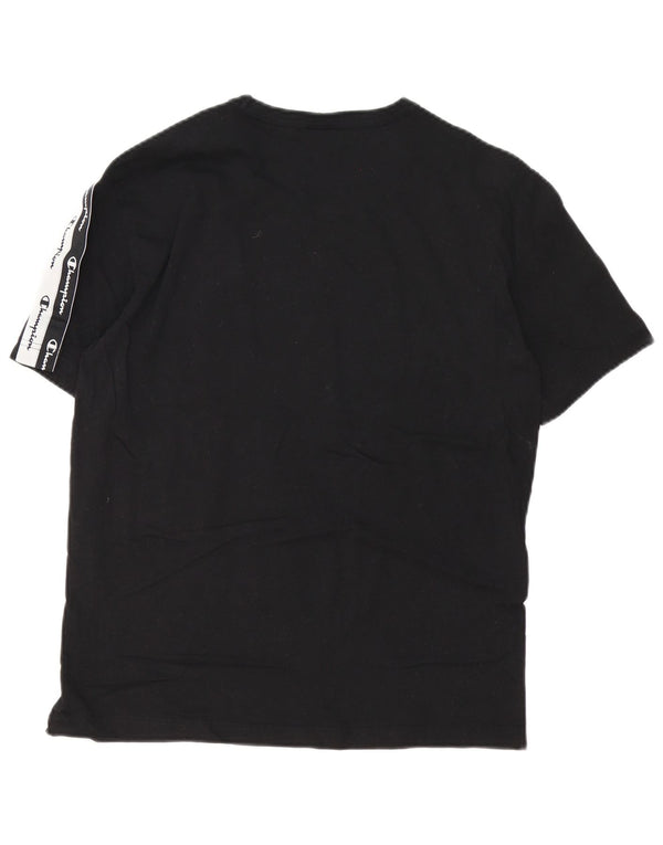 Champion Herren-T-Shirt mit Grafik, Mittelschwarz, Colourblock-Baumwolle