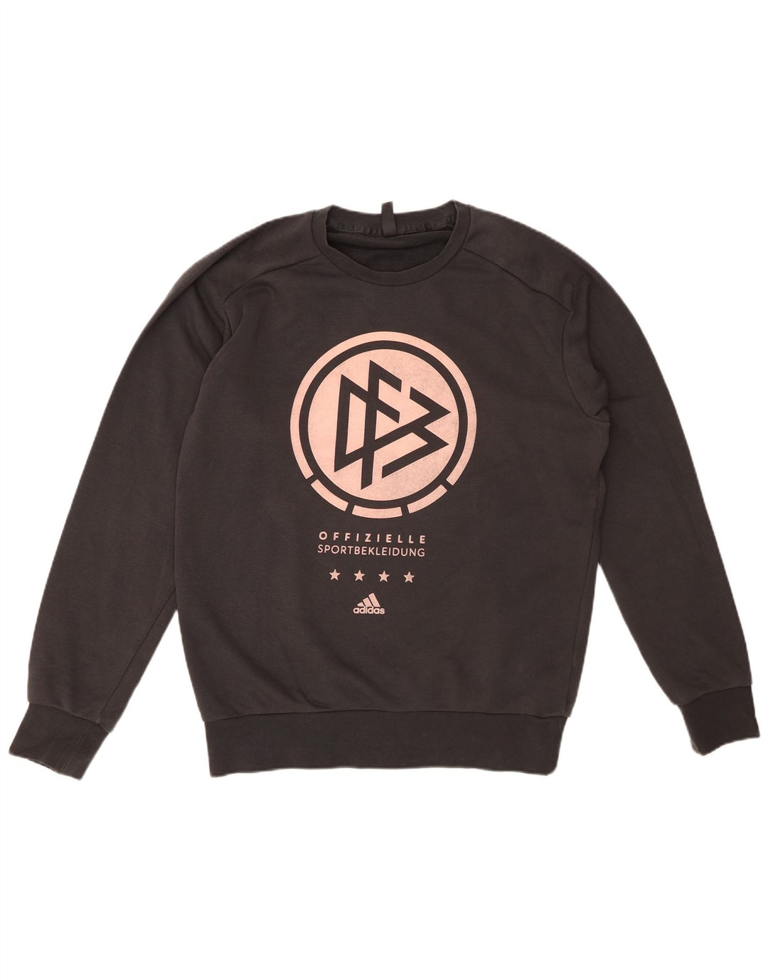 ADIDAS Herren Grafik-Sweatshirt-Pullover aus mittelgrauer Baumwolle
