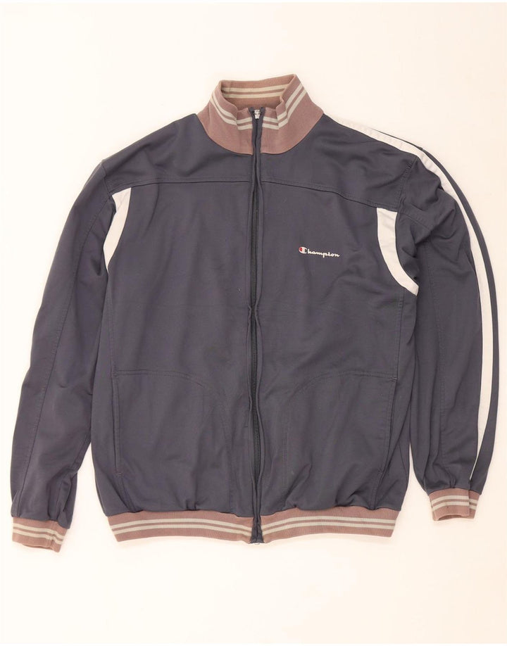 Champion Herren-Trainingsanzugoberteil, XL, graues Colourblock-Polyester