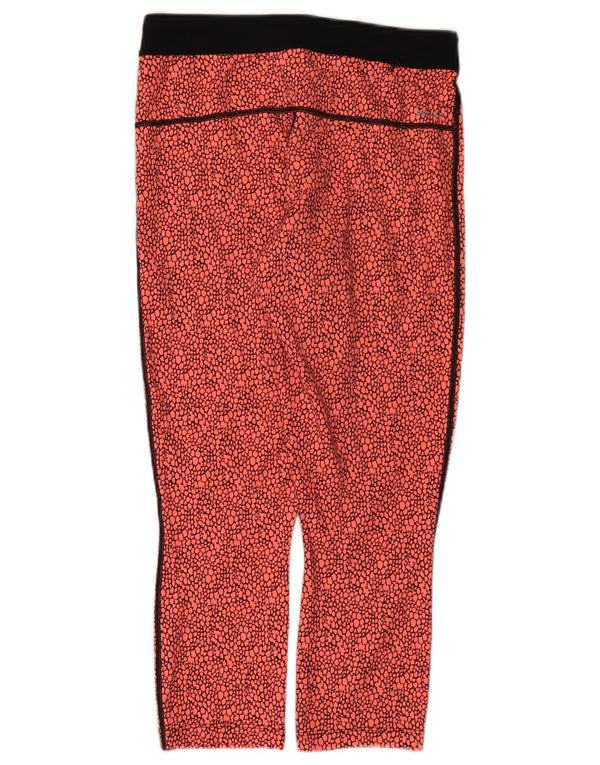 Nike Womens Dri Fit Crop Leggings UK 10 Kleines rotes Polyester mit Tiermuster