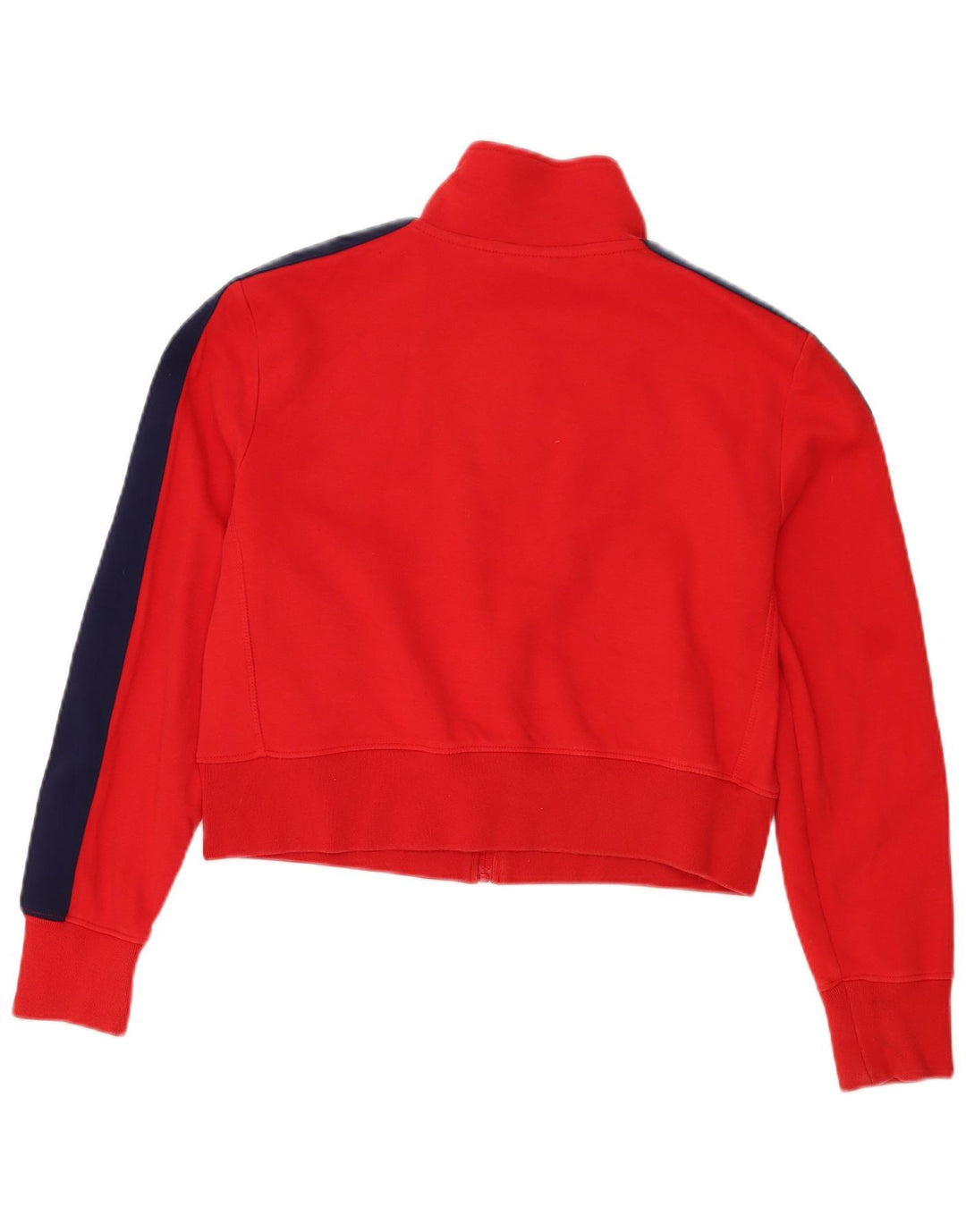 Superdry Damen Crop Trainingsanzug Top Jacke UK 14 Large Rot Farbblock