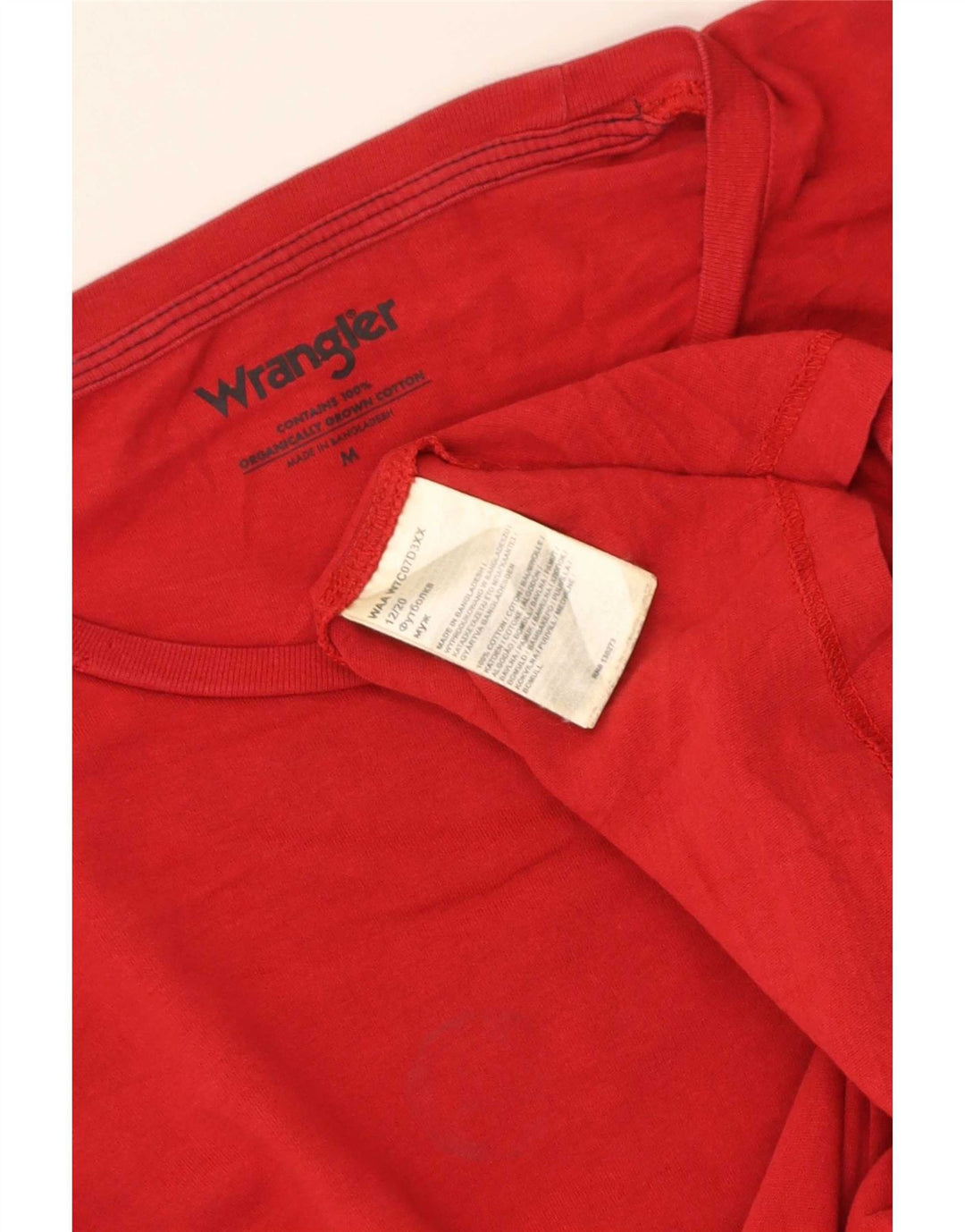 Wrangler Herren T-Shirt-Oberteil aus mittelroter Baumwolle