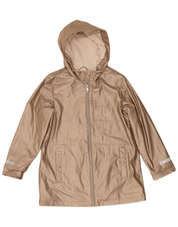 Marks & Spencer Mädchen-Regenmantel mit Kapuze, 9–10 Jahre, goldfarbenes Polyurethan