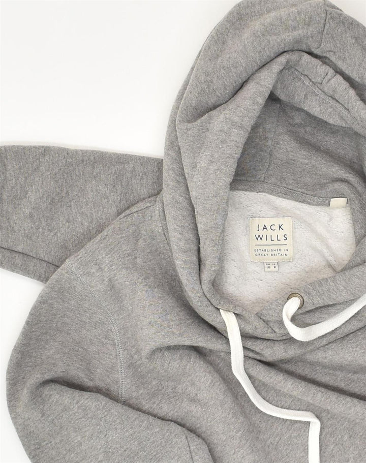 JACK & JONES Womens Graphic Hoodie Jumper UK 12 Medium  Grey Cotton | Vintage Jack & Jones | Thrift | Second-Hand Jack & Jones | Used Clothing | Messina Hembry 