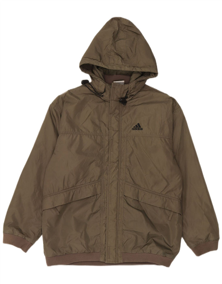 Adidas Jungen-Windbreakerjacke mit Kapuze, 15–16 Jahre, Khaki, Polyamid
