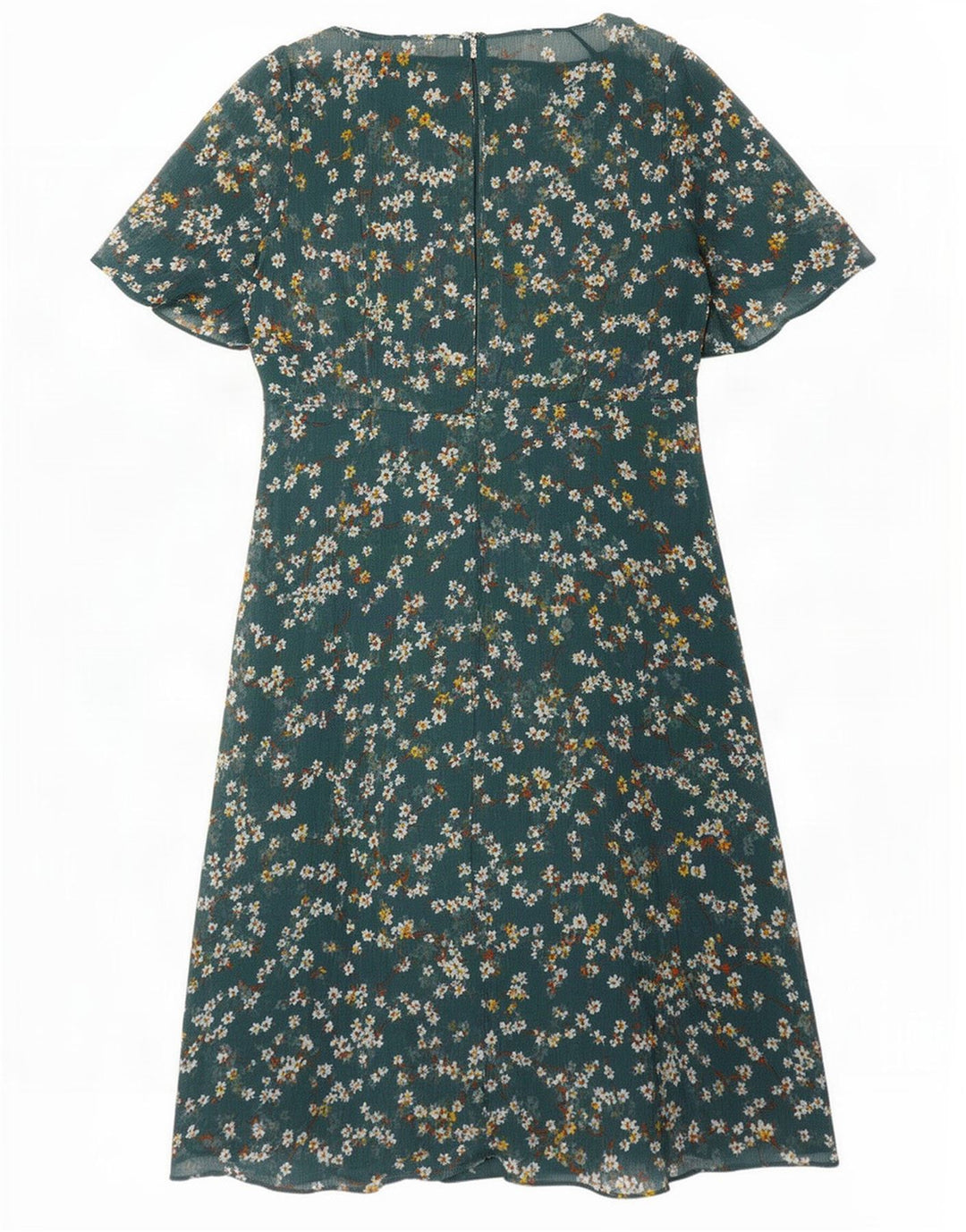 Marks & Spencer Damen-A-Linien-Kleid, Größe S, Grün, Blumenmuster, Polyester