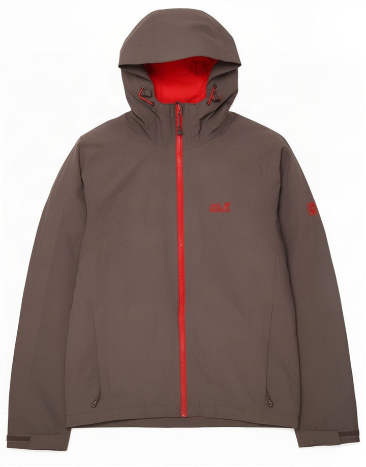 Jack Wolfskin Herren-Windbreakerjacke mit Kapuze, UK 36/38, mittelgraues Polyester