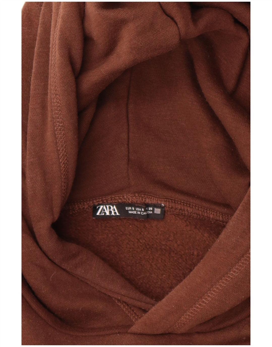 Zara Damen Kapuzenpullover UK 10 Small Braun