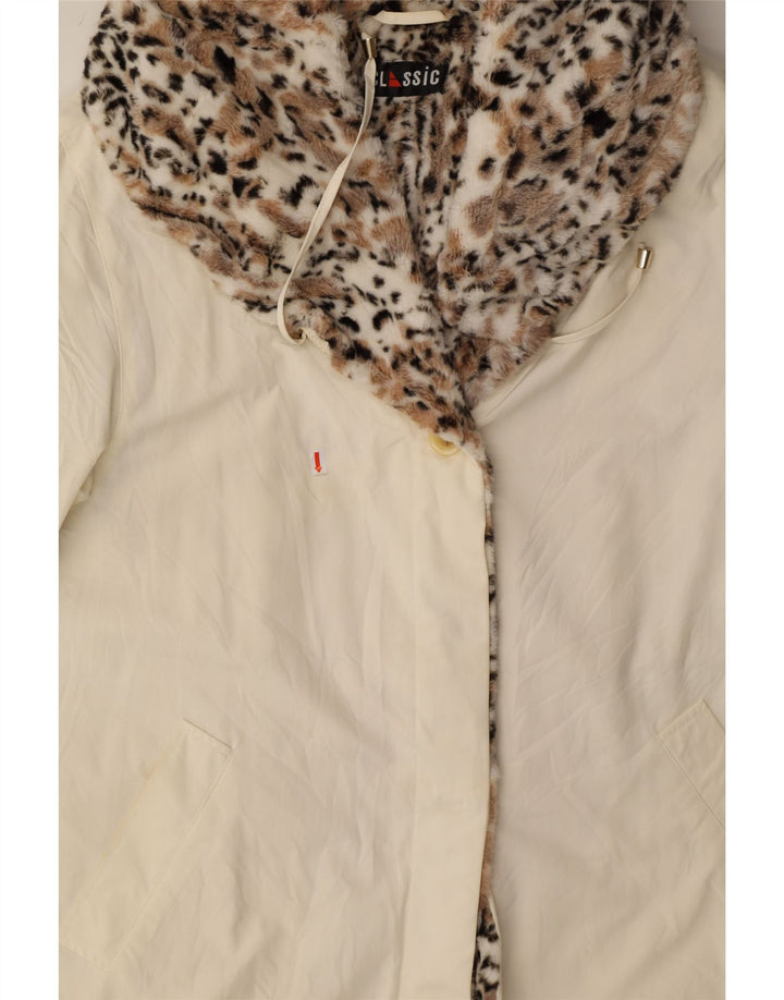 CLASSIC Womens Overcoat UK 14 Large  White Polyacrylic Vintage CLASSIC and Second-Hand CLASSIC from Messina Hembry 