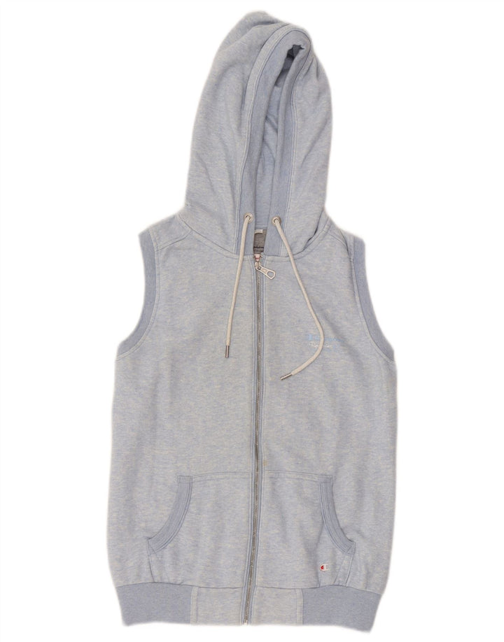 CHAMPION Womens Heritage Classics Zip Hoodie Pullover UK 10 Small Blue