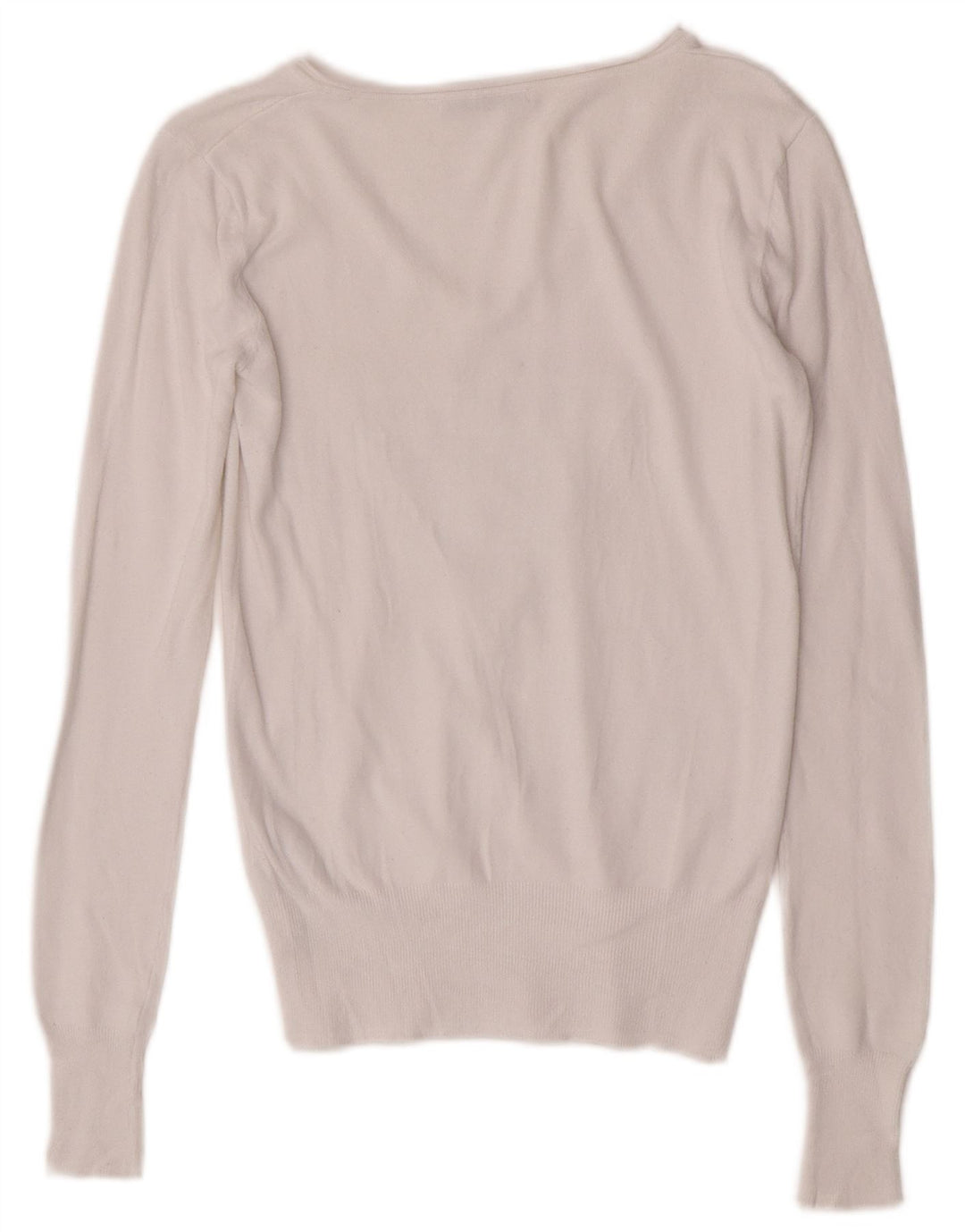 Guess Damen-Pullover mit grafischem Grafik-V-Ausschnitt, Gr. 4, XS, Weiß, klassisch