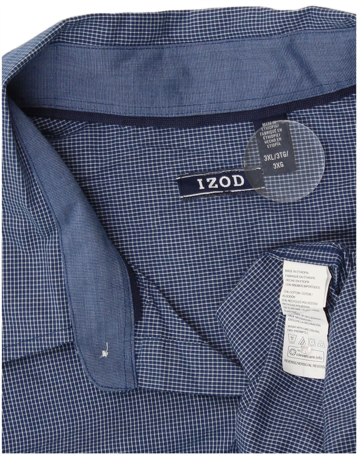 Izod Kariertes Herrenhemd 3XL aus blauer Gingham-Baumwolle