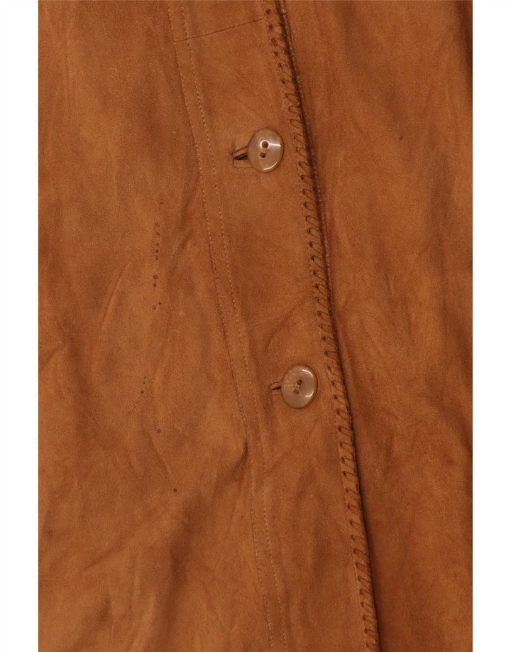 Vintage Damen Wildlederjacke IT 48 XL Beige Leder