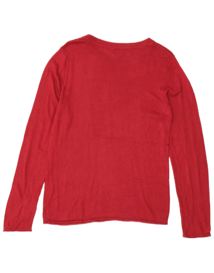 MOSSIMO Damen-Pullover mit U-Boot-Ausschnitt, UK 14, Größe L, roter Rayon