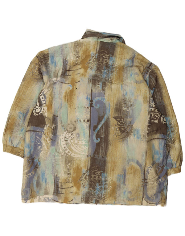 Vintage Damen Übergroßer Mantel IT 50 XL Mehrfarbiges Paisley-Polyester