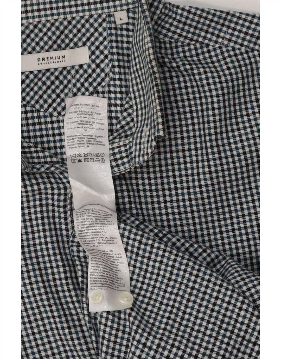 Jack & Jones Herrenhemd, groß, blau, Gingham-Baumwolle