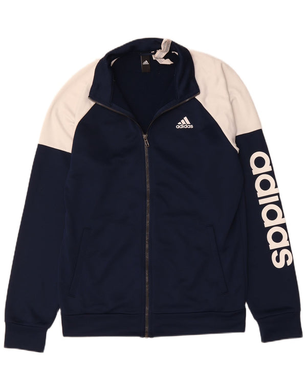 Adidas Herren-Trainingsanzug-Top-Jacke, UK 38/40, mittleres Marineblau, Farbblock