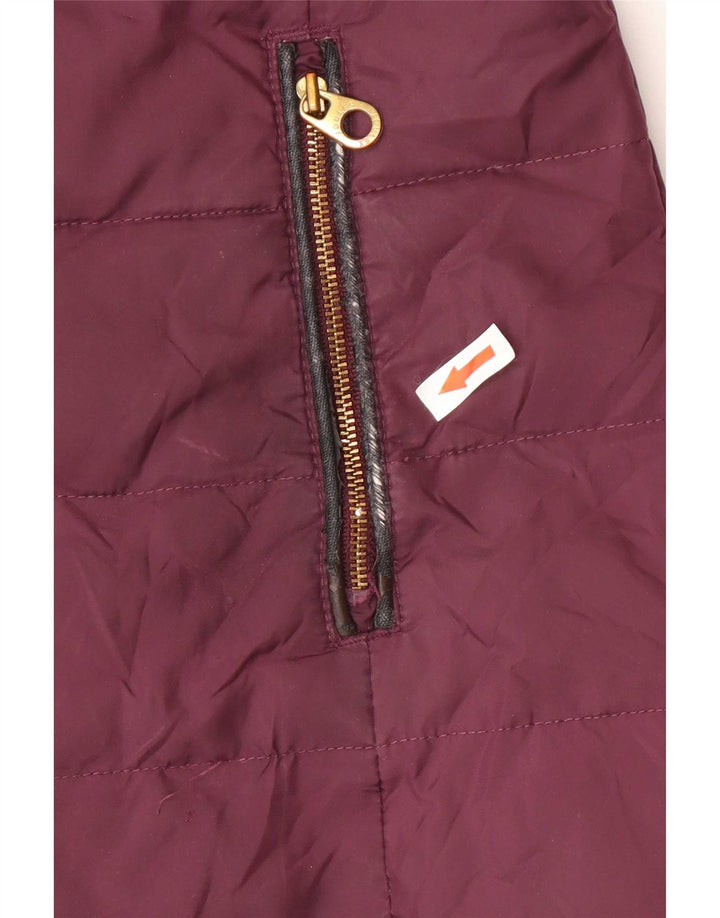 Joules Wattierter Damenmantel mit Kapuze, UK 8, Klein, Burgunderrot, Polyester