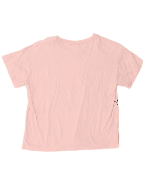 Champion Womens Graphic T-Shirt Top UK 14 Large Rosa Baumwolle