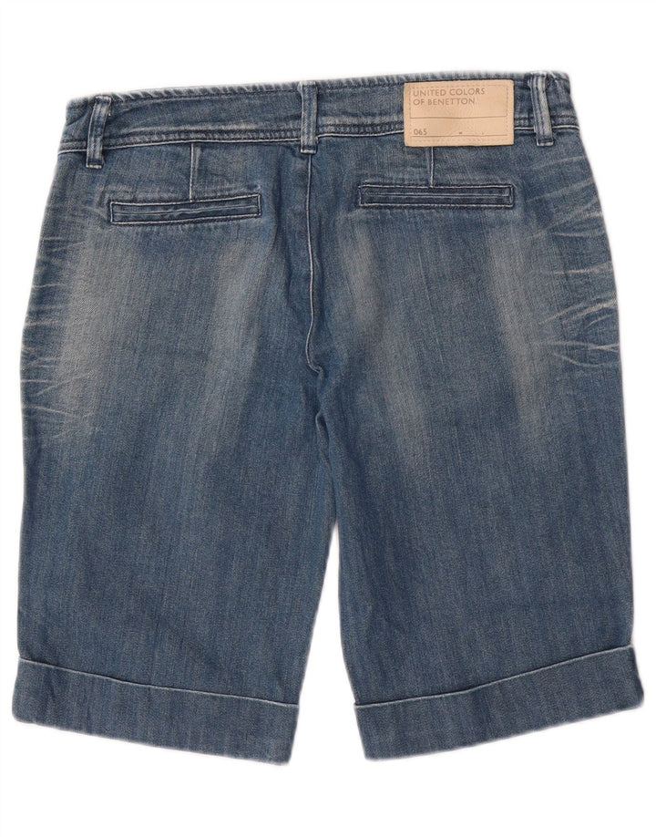 BENETTON Damen Jeansshorts IT 44 Medium W32 Blau