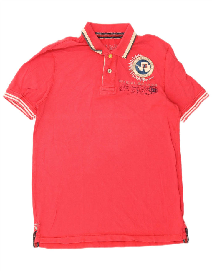 Napapijri Herren Poloshirt mit Grafik, Größe S, Rot