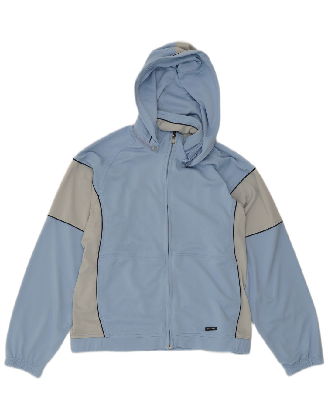 Champion Herren-Trainingsanzug mit Kapuze, Oberjacke, mittelblaues Farbblock-Polyester