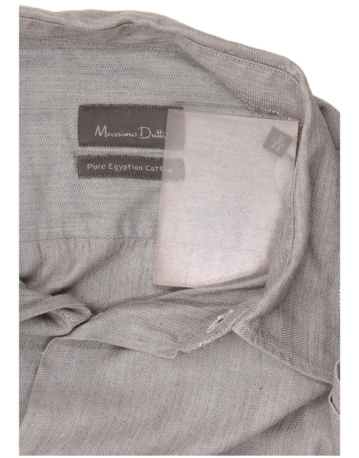 Massimo Dutti Herrenhemd Größe 44 XL Graue Baumwolle